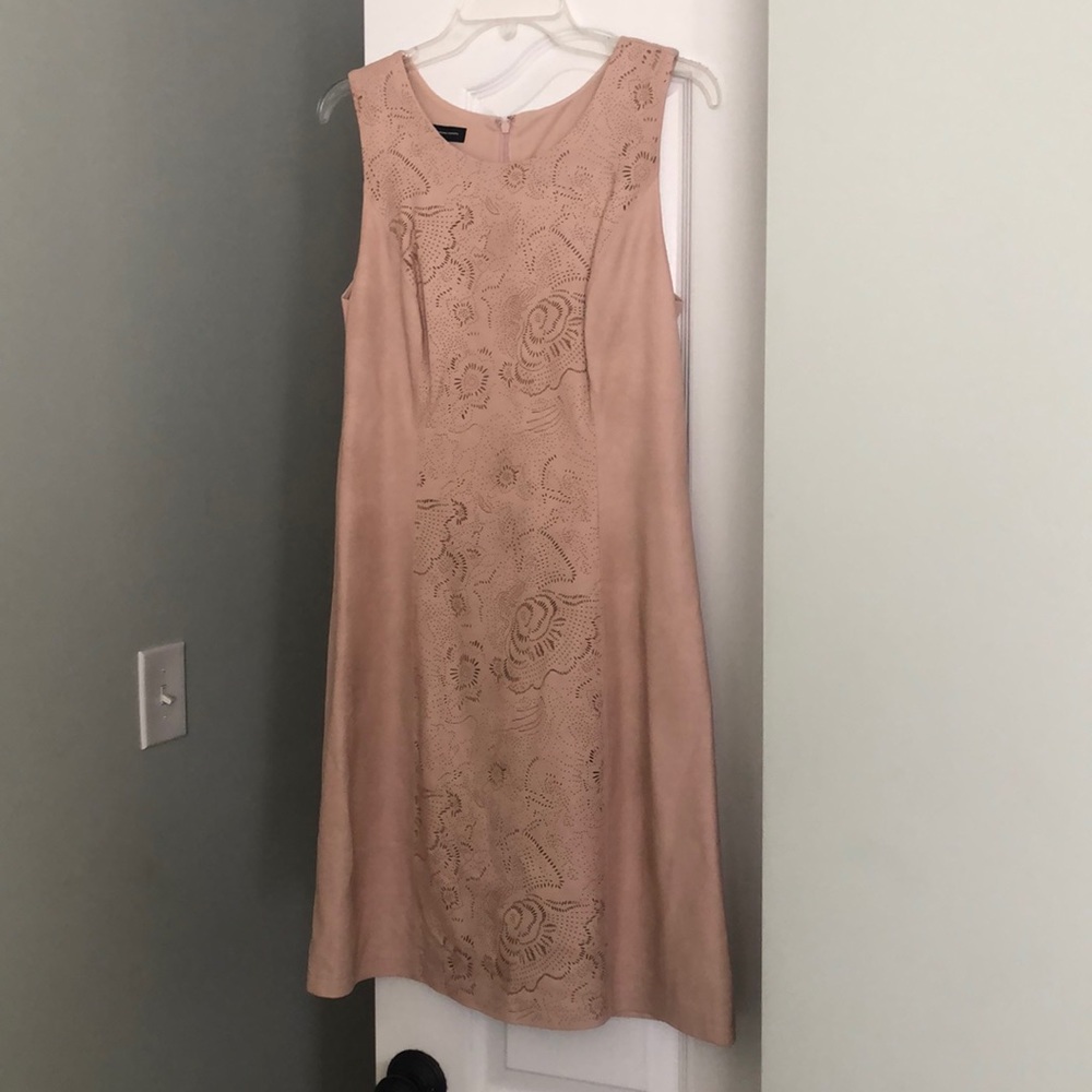 INC Concepts Pale Blush Leather Front Dress
